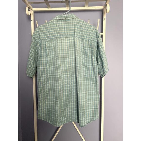 The North Face A5 Series Short Sleeve Button Shirt Mens Blue Plaid Cotton LG - Picture 2 of 7